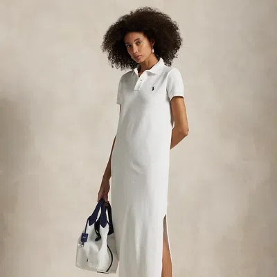 Ralph Lauren Cotton Mesh Polo Dress In White