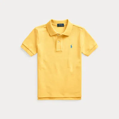 Ralph Lauren Kids' Cotton Mesh Polo Shirt In Yellow