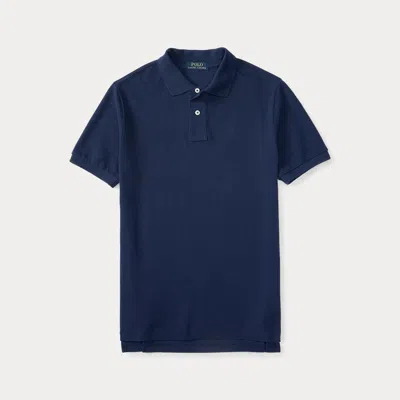 Ralph Lauren Kids' Cotton Mesh Uniform Polo Shirt In Newport Navy In Blue