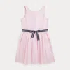 Ralph Lauren Kids' Bow-fastening Cotton Dress In Pink
