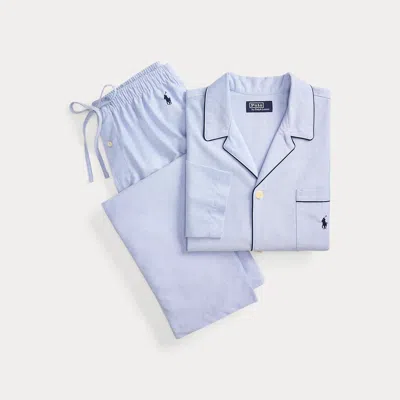 Ralph Lauren Cotton Oxford Pajama Set In Blue