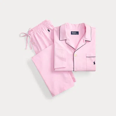 Ralph Lauren Cotton Oxford Pajama Set In Pink