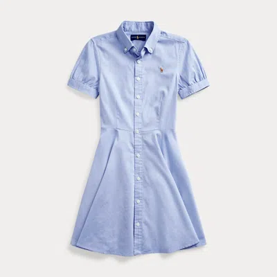 Ralph Lauren Kids' Cotton Oxford Shirtdress In Blue Hyacinth