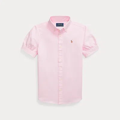 Ralph Lauren Kids' Cotton Oxford Short-sleeve Shirt In Pink