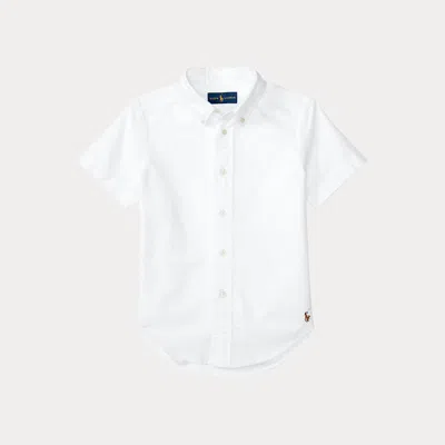 Ralph Lauren Kids' Cotton Oxford Short-sleeve Uniform Shirt In White