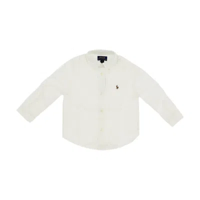 RALPH LAUREN COTTON PIQUET SHIRT WITH LOGO EMBROIDERY KIDS