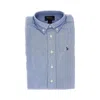 Ralph Lauren Cotton Piquet Shirt With Logo Embroidery Kids In Blue