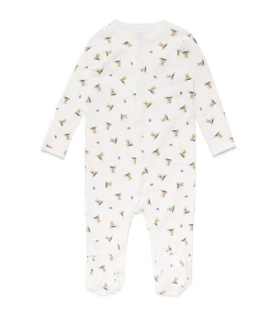 Ralph Lauren Kids' Cotton Polo Bear All-in-one In White