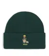 Ralph Lauren Cotton Polo Bear Beanie In Green