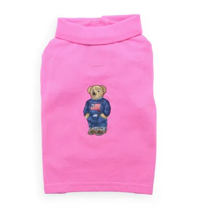 Ralph Lauren Cotton Polo Bear Dog Shirt In Pink