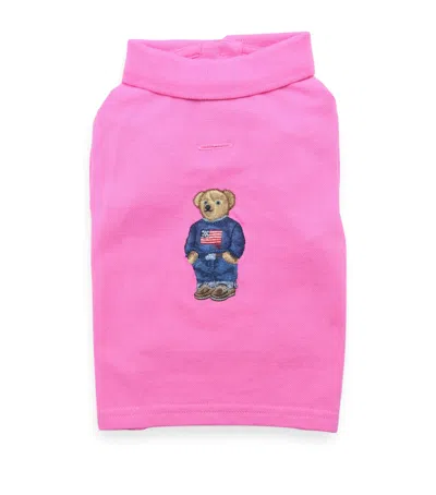Ralph Lauren Cotton Polo Bear Dog Shirt In Pink
