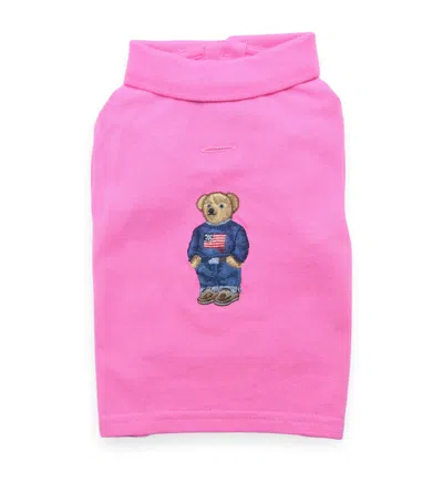 Ralph Lauren Cotton Polo Bear Dog Shirt In Pink
