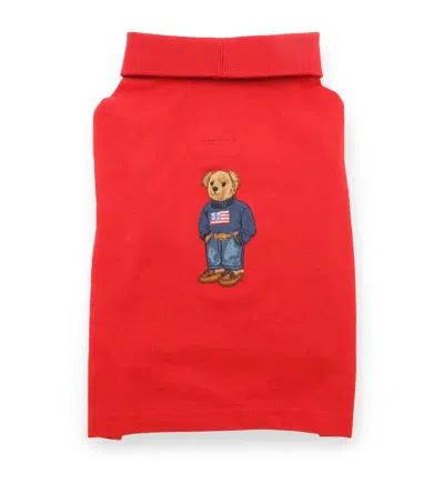 Ralph Lauren Cotton Polo Bear Dog Shirt In Red