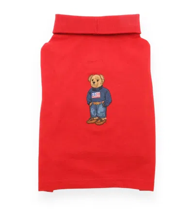 Ralph Lauren Cotton Polo Bear Dog Shirt In Red