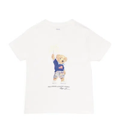 Ralph Lauren Kids' Cotton Polo Bear Graphic T-shirt In White