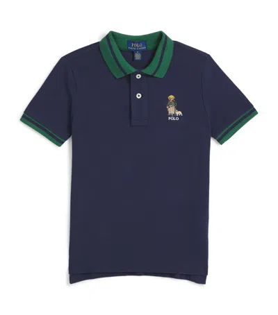 Ralph Lauren Kids' Cotton Polo Bear Polo Shirt In Blue