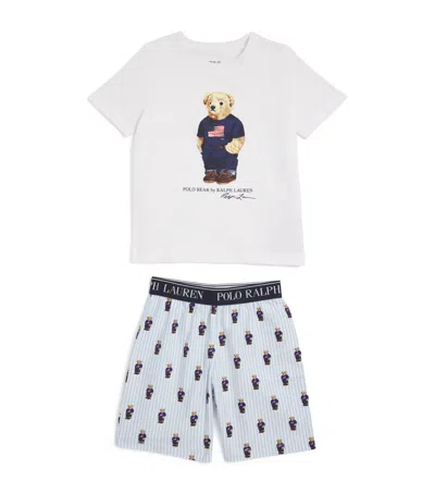 Ralph Lauren Kids' Cotton Polo Bear Pyjama Set In White