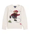 Ralph Lauren Cotton Polo Bear Sweater In White