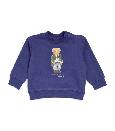Ralph Lauren Cotton Polo Bear Sweatshirt (6-24 Months) In Blue