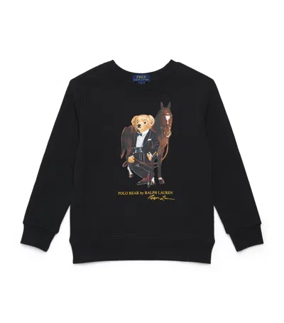 Ralph Lauren Kids' Cotton Polo Bear Sweatshirt In Black