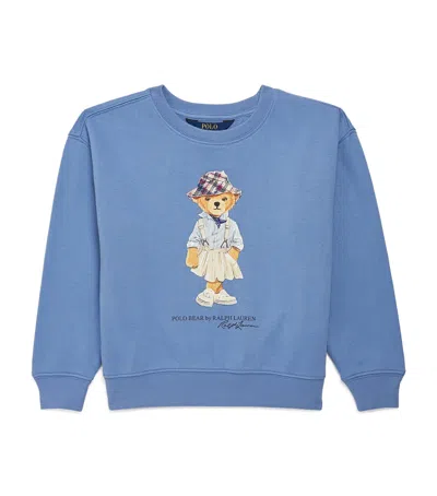 Ralph Lauren Kids' Cotton Polo Bear Sweatshirt In Blue