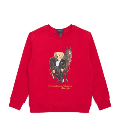 Ralph Lauren Kids' Cotton Polo Bear Sweatshirt In Red