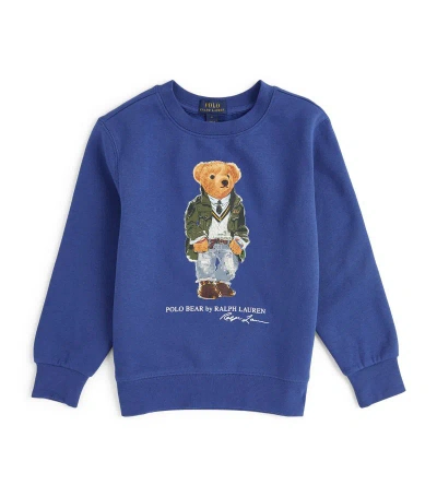 Ralph Lauren Kids' Cotton Polo Bear Sweatshirt (s-xl) In Blue