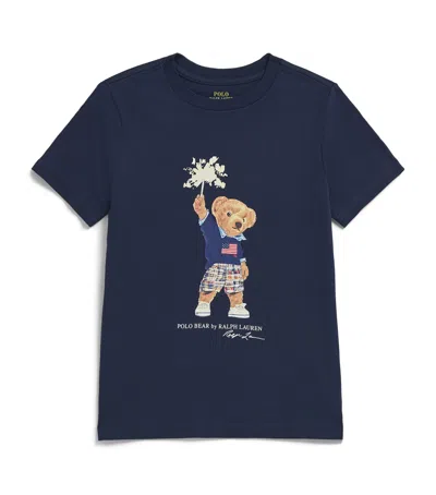 Ralph Lauren Kids' Cotton Polo Bear T-shirt In Blue
