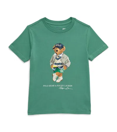 Ralph Lauren Kids' Cotton Polo Bear T-shirt In Green