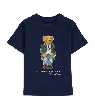 Ralph Lauren Kids' Cotton Polo Bear T-shirt (3-24 Months) In Navy
