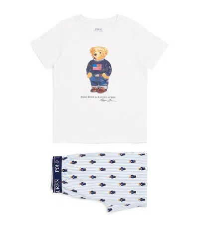 Ralph Lauren Kids' Cotton Polo Bear T-shirt And Shorts Pyjama Set In Multi