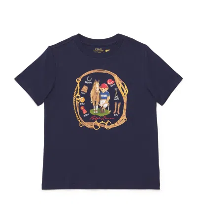 Ralph Lauren Kids' Cotton Polo Bear T-shirt In Blue