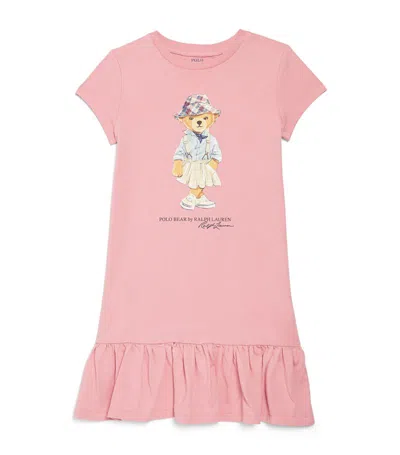 Ralph Lauren Babies' Cotton Polo Bear T-shirt Dress (3-24 Months) In Pink