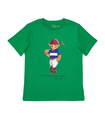 Ralph Lauren Kids' Cotton Polo Bear T-shirt In Green