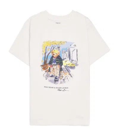 Ralph Lauren Kids' Cotton Polo Bear T-shirt In White