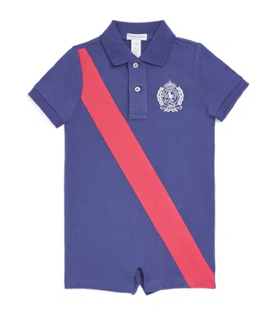 Ralph Lauren Kids' Cotton Polo Bodysuit In Blue