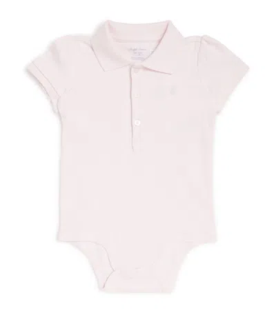 Ralph Lauren Kids' Cotton Polo Pony Bodysuit In Neutral