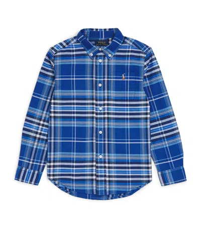 Ralph Lauren Kids' Cotton Polo Pony Check Shirt In Blue