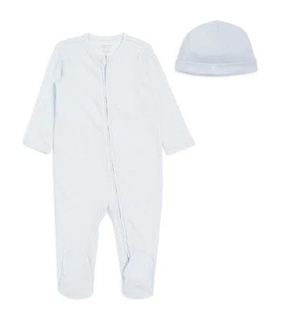 Ralph Lauren Kids' Cotton Polo Pony Hat And All-in-one Set In Blue