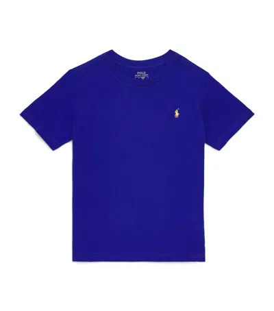 Ralph Lauren Kids' Cotton Polo Pony Logo T-shirt In Blue