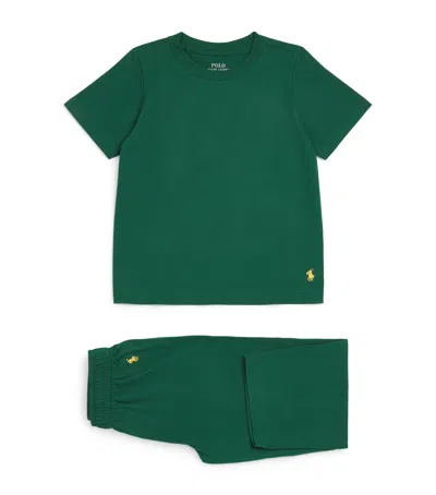 Ralph Lauren Kids' Cotton Polo Pony Pyjama Set In Green