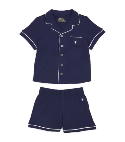 Ralph Lauren Kids' Cotton Polo Pony Pyjama Set In Navy