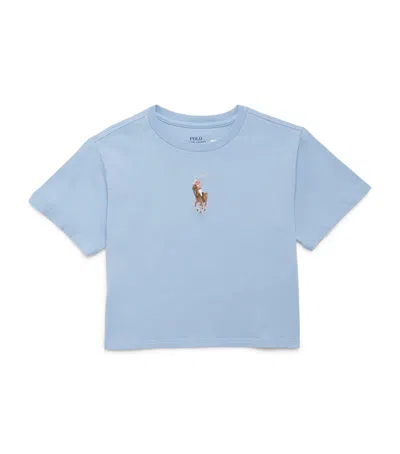 Ralph Lauren Kids' Cotton Polo Pony T-shirt In Blue