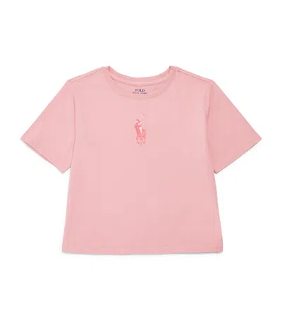 Ralph Lauren Kids' Cotton Polo Pony T-shirt In Pink