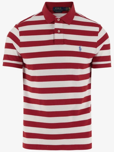 Ralph Lauren Cotton Polo Shirt With Logo In Rl 2000 Red/white