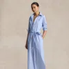 Polo Ralph Lauren Cotton Poplin Belted Shirtdress In Classic Medium Blue