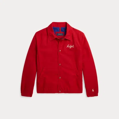 Ralph Lauren Kids' Cotton Poplin Coach Jacket In Red