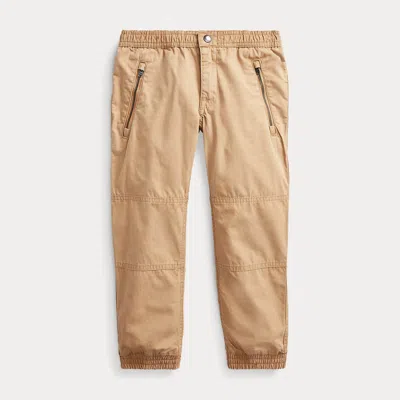 Ralph Lauren Kids' Cotton Poplin Jogger Pant In Camel In Burgundy