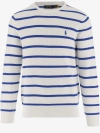 RALPH LAUREN COTTON PULLOVER WITH STRIPED PATTERN AND LOGO