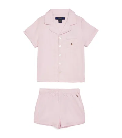Ralph Lauren Kids' Cotton Pyjama Set In Pink